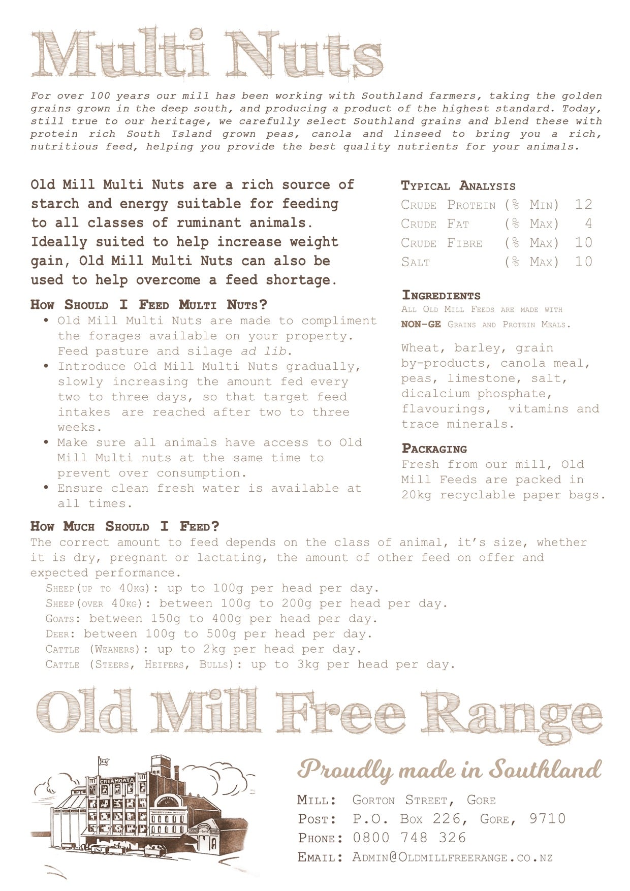 Old Mill Free Range, Multi Nuts 20kg