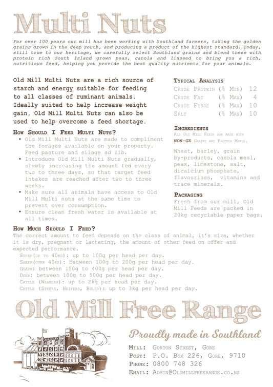 Old Mill Free Range, Multi Nuts 20kg